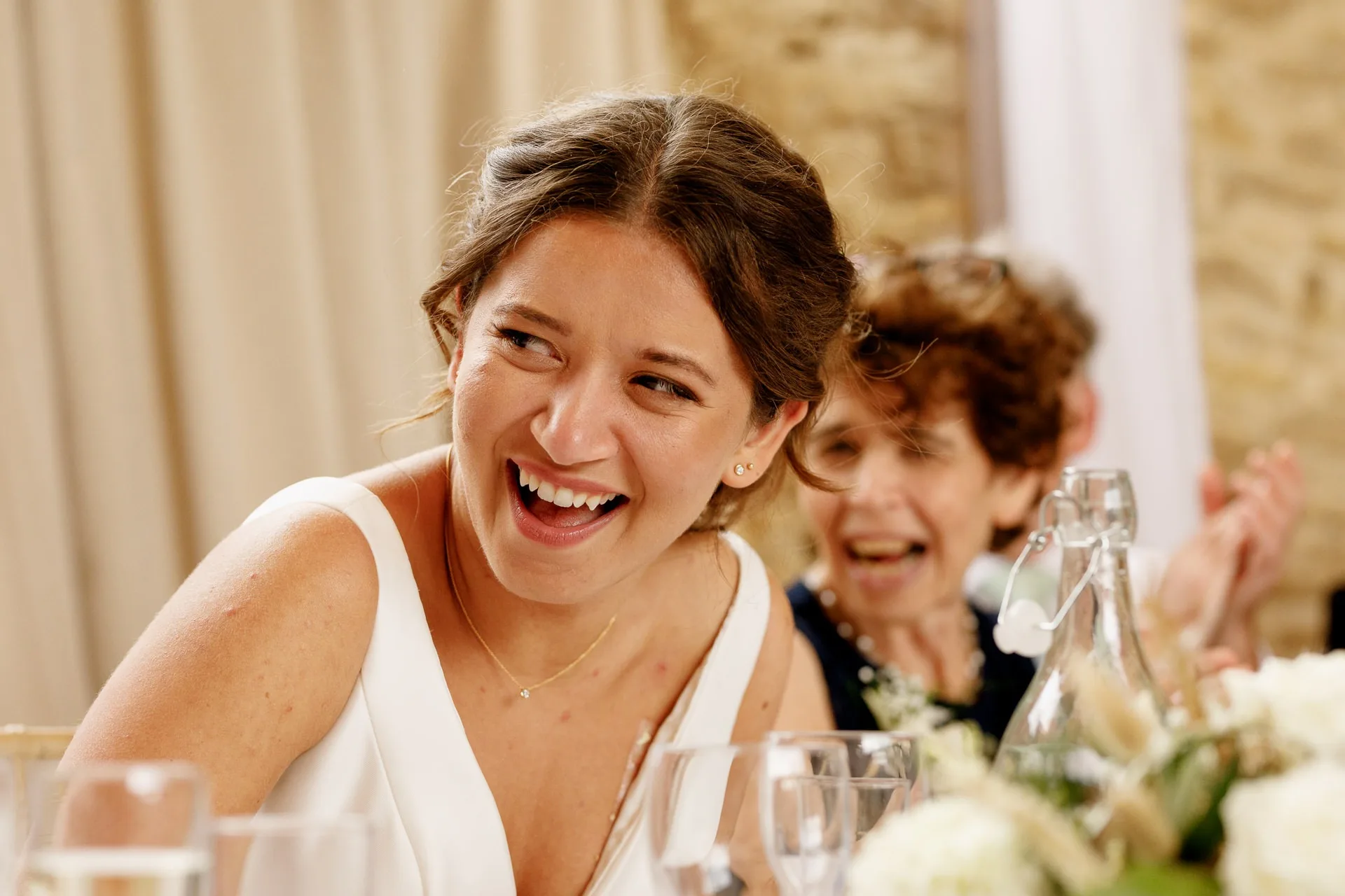 Candid wedding moment in Oxfordshire by Potters Instinct Photography