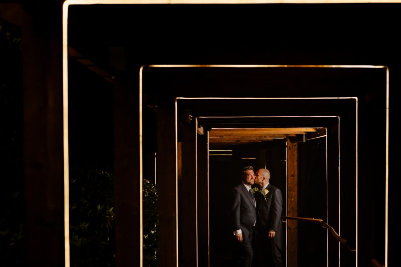 Same-sex wedding couple portrait