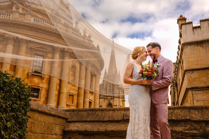 Wedding couple portraits in Oxford city centre